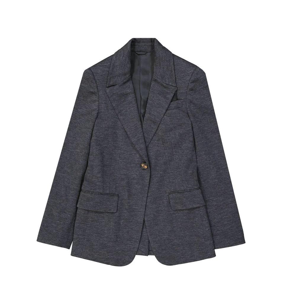 Brunello Cucinelli Gray Wool Blazer by Brunello Cucinelli