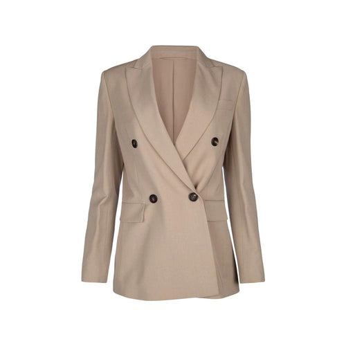 Brunello Cucinelli Beige Virgin Wool Jackets And Coat by Brunello Cucinelli