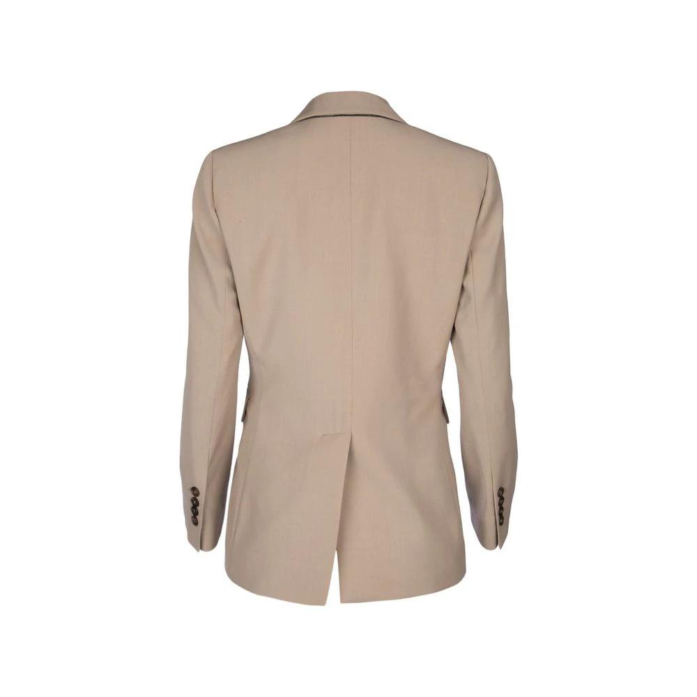 Brunello Cucinelli Beige Virgin Wool Jackets And Coat by Brunello Cucinelli