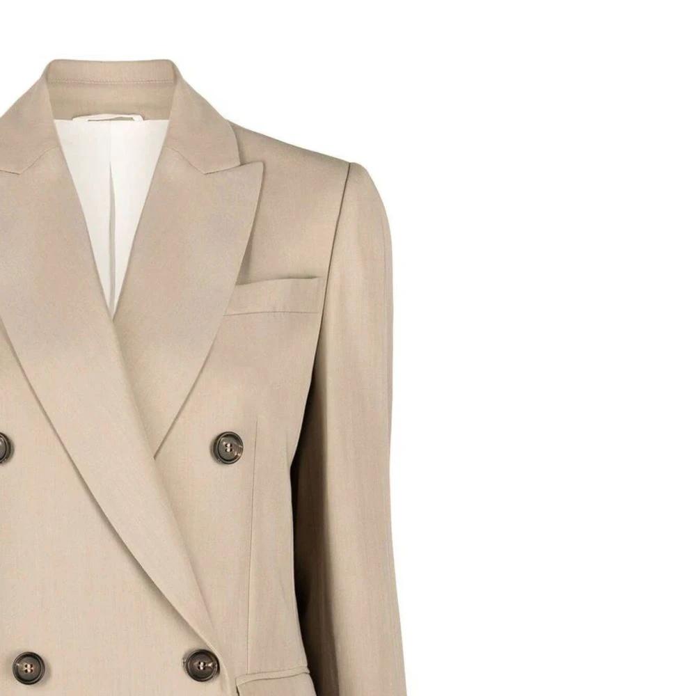 Brunello Cucinelli Beige Virgin Wool Jackets And Coat by Brunello Cucinelli
