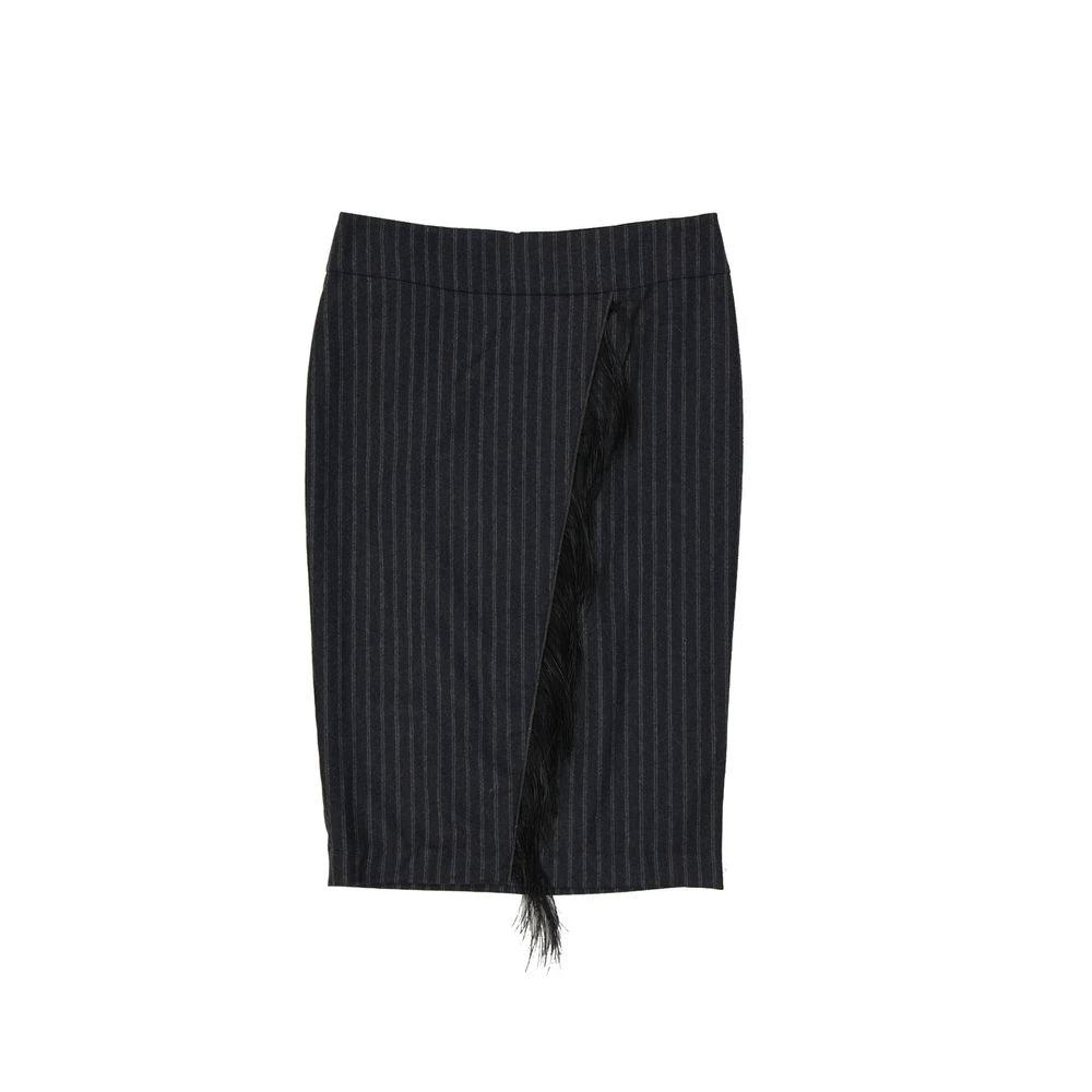 Brunello Cucinelli Gray Virgin Wool Long Skirt by Brunello Cucinelli