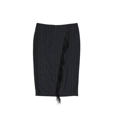 Brunello Cucinelli Gray Virgin Wool Long Skirt by Brunello Cucinelli