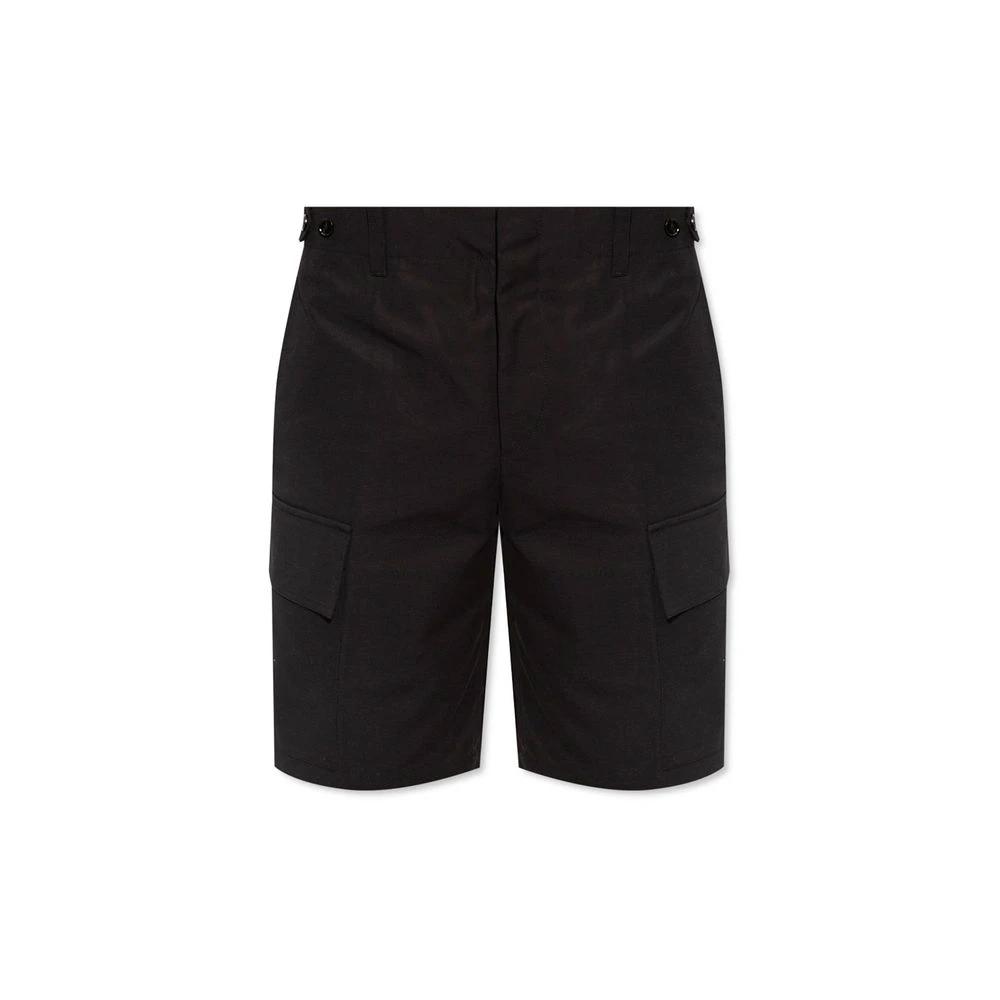 Jil Sander Black Cotton Cargo Shorts by Jil Sander