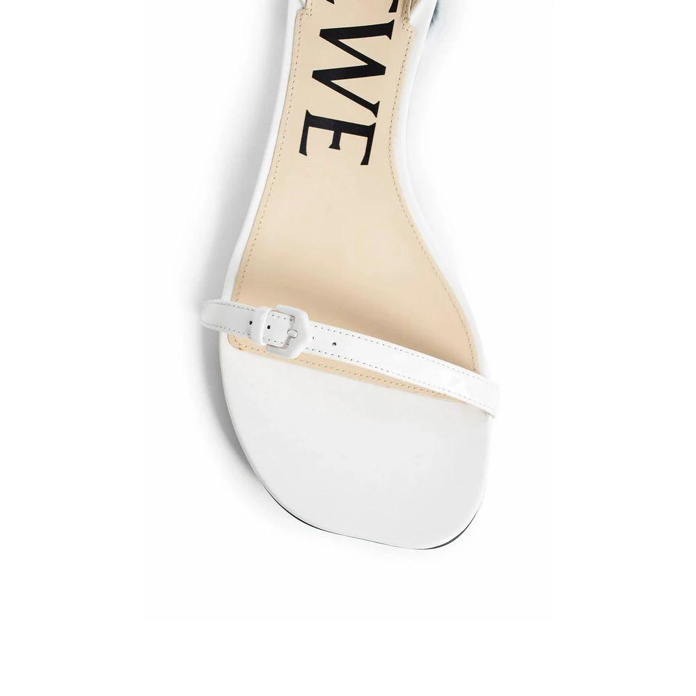 Loewe White Lamb Leather Platform Sandals by Loewe