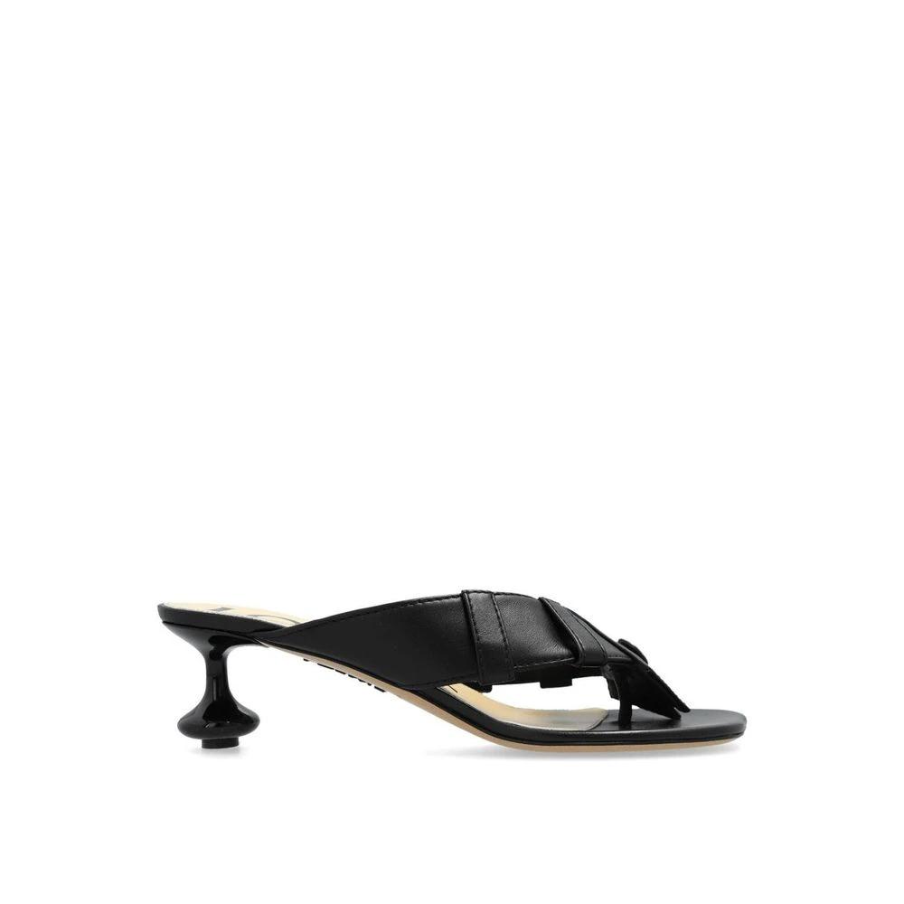 Loewe Black Lamb Leather Sandals by Loewe