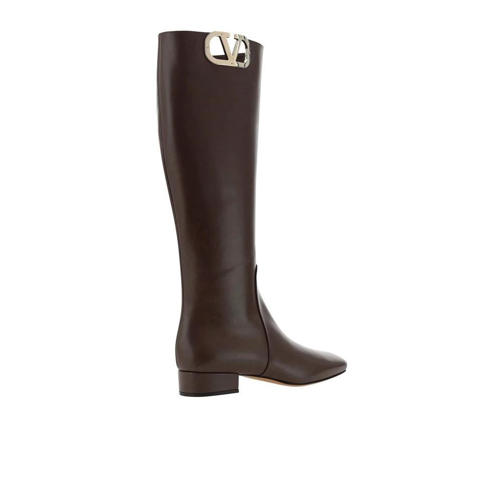 Bottes Valentino Garavani en cuir de veau marron