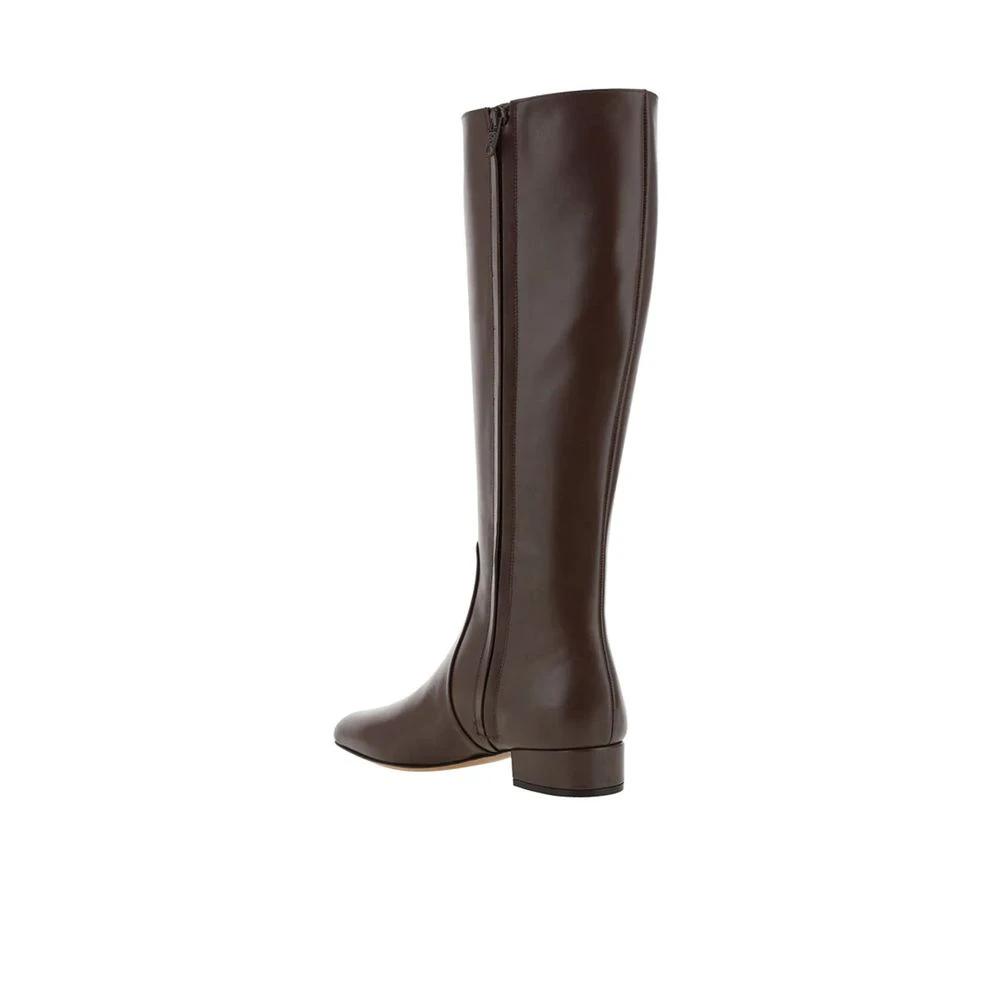 Bottes Valentino Garavani en cuir de veau marron