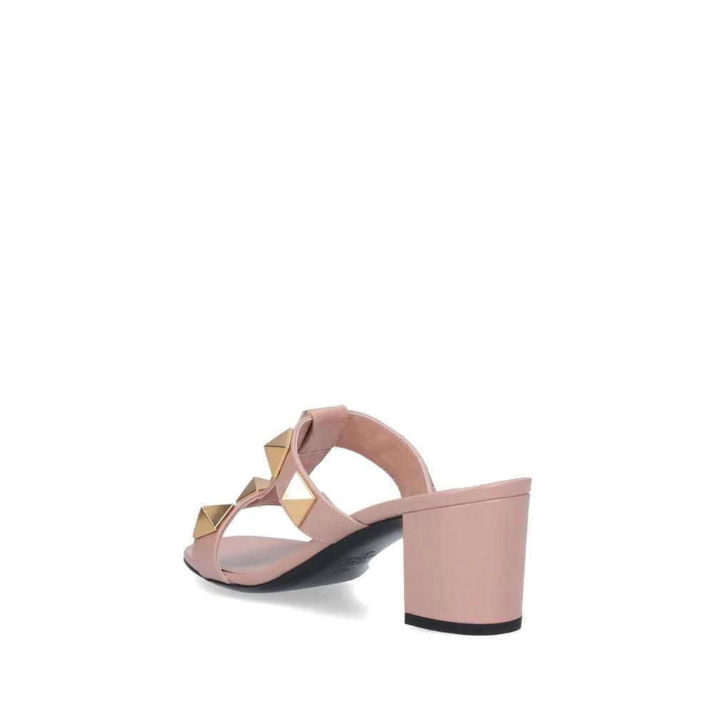 Valentino Garavani Beige Calfskin Platform Sandals by Valentino Garavani