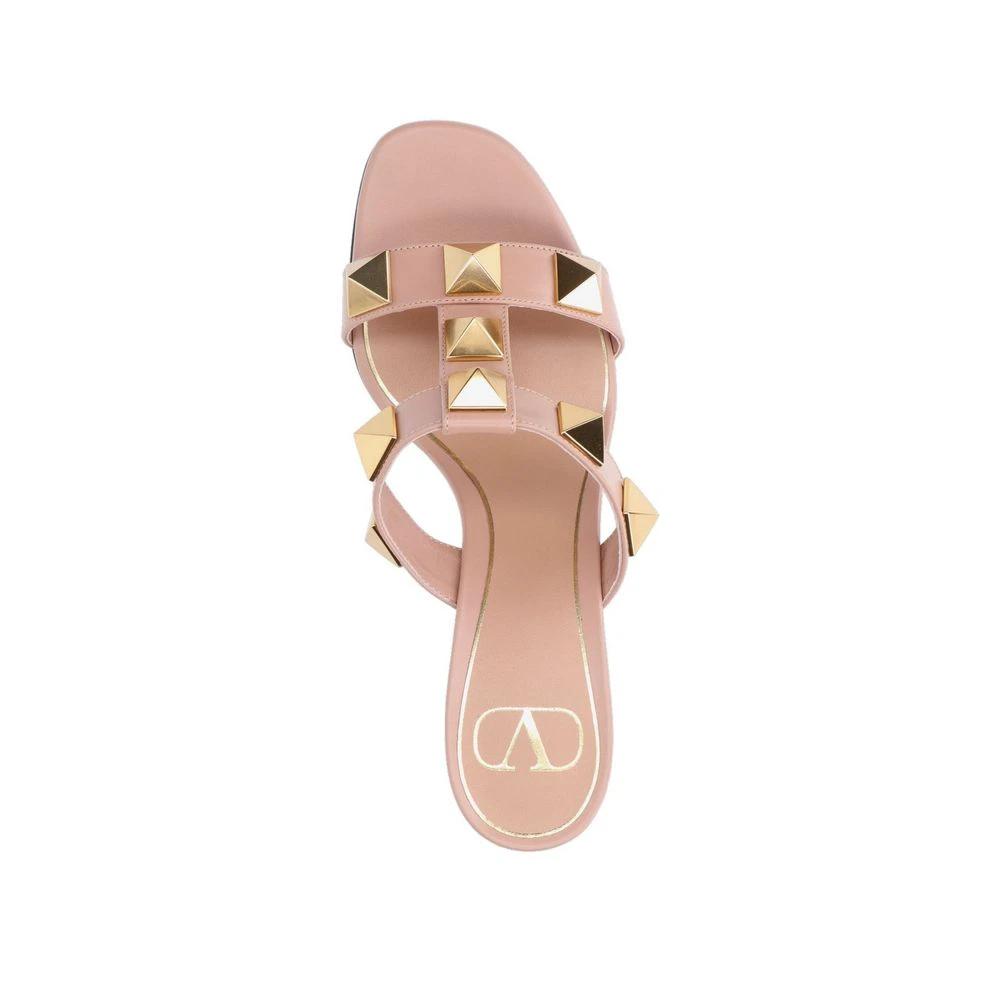 Valentino Garavani Beige Calfskin Platform Sandals by Valentino Garavani