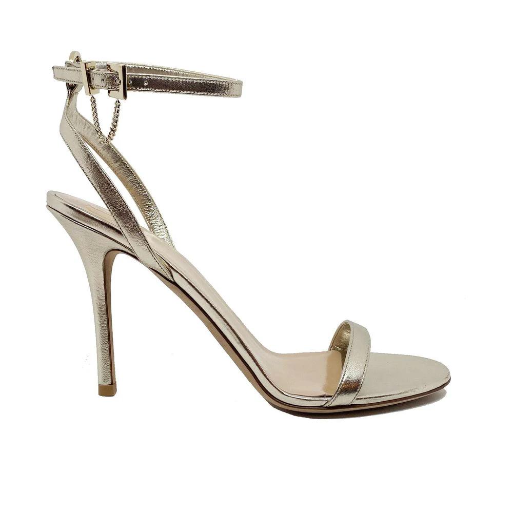 Valentino Garavani Gold Leather Stiletto Heel Sandals by Valentino Garavani