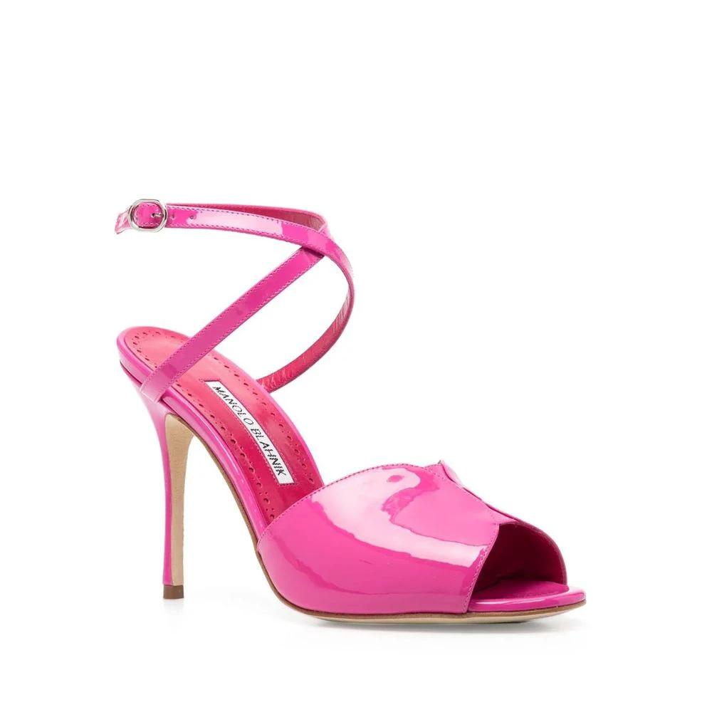 Manolo Blahnik Multicolor Calfskin Stiletto Heel Sandals by Manolo Blahnik