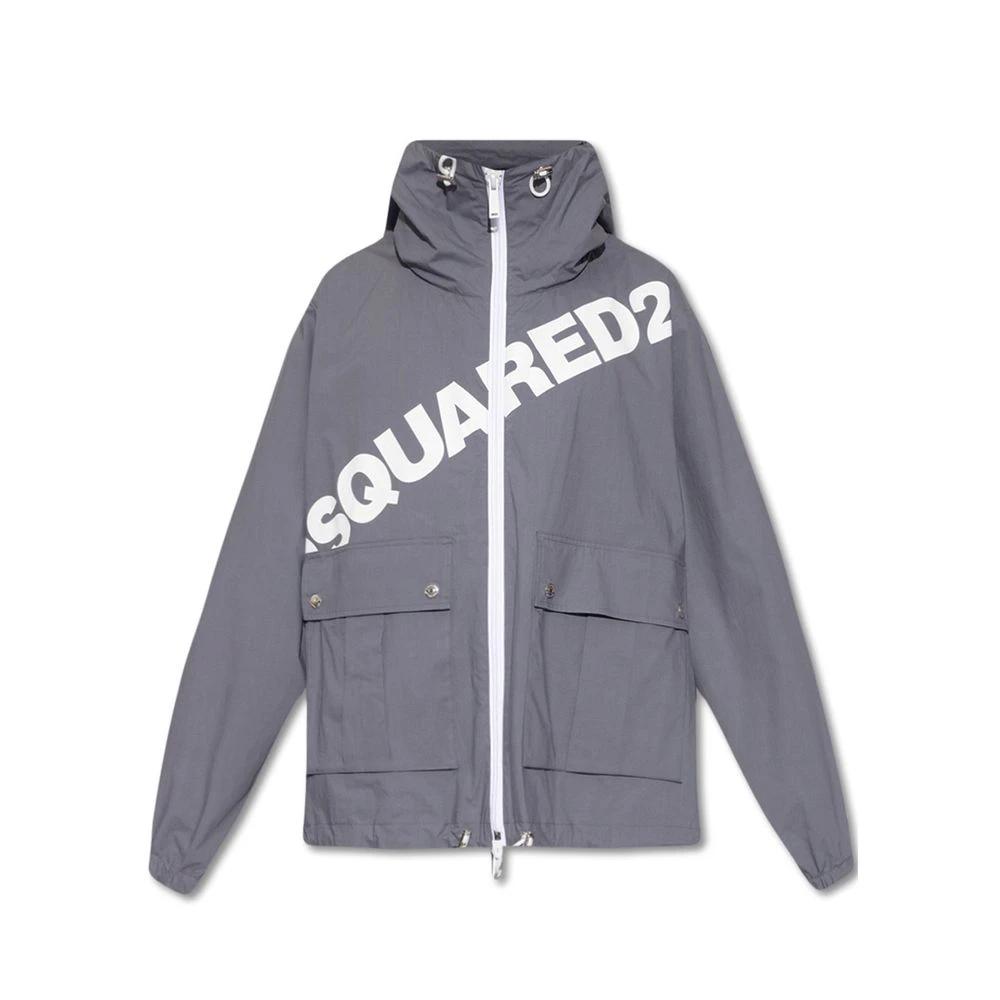 Dsquared² Gray Cotton Shell Jacket by Dsquared²