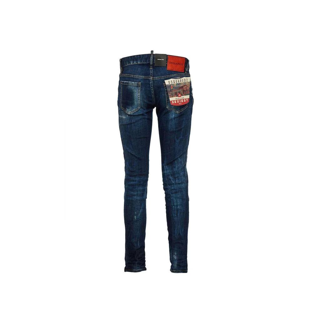 Dsquared² Blue Cotton Slim Fit Jeans by Dsquared²
