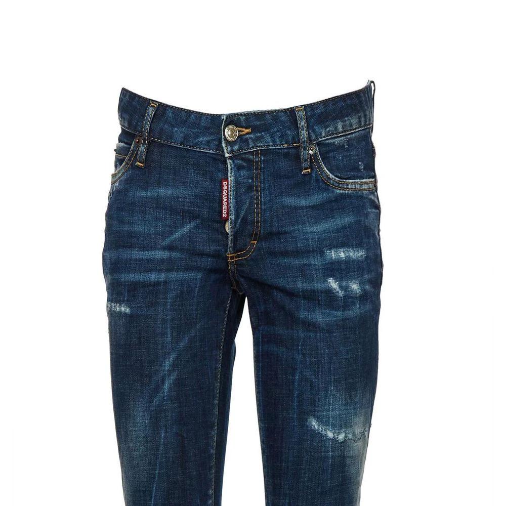 Dsquared² Blue Cotton Slim Fit Jeans by Dsquared²