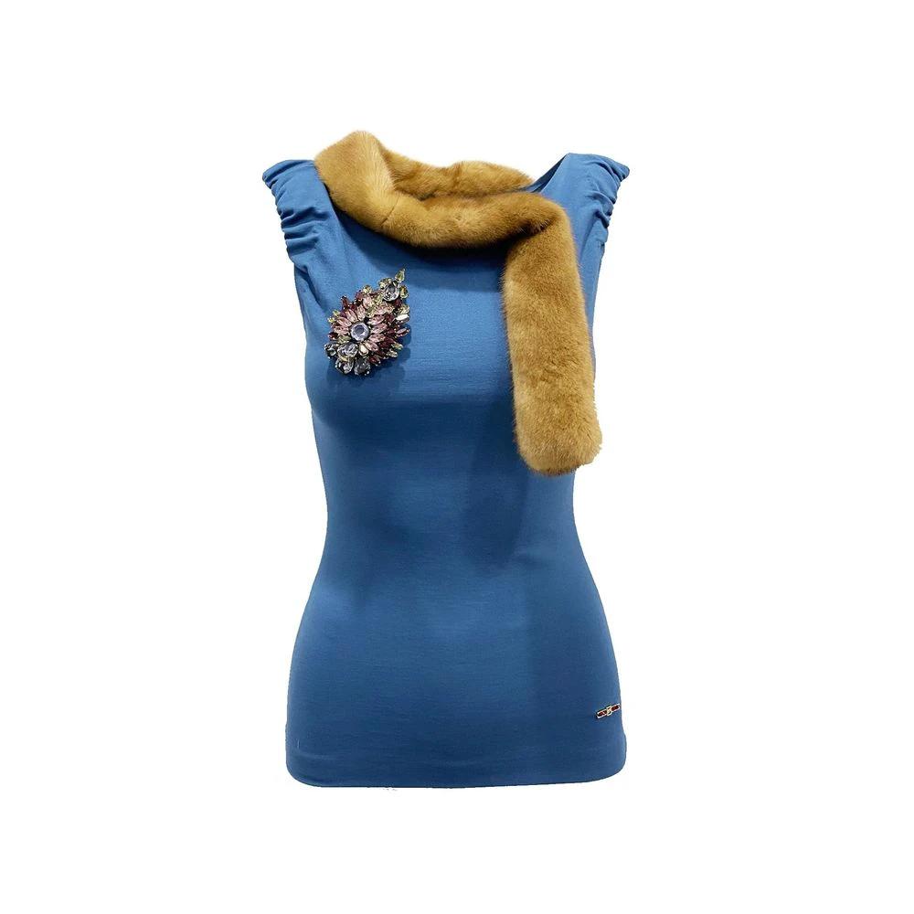 Dsquared² Blue Viscose Tank Tops by Dsquared²