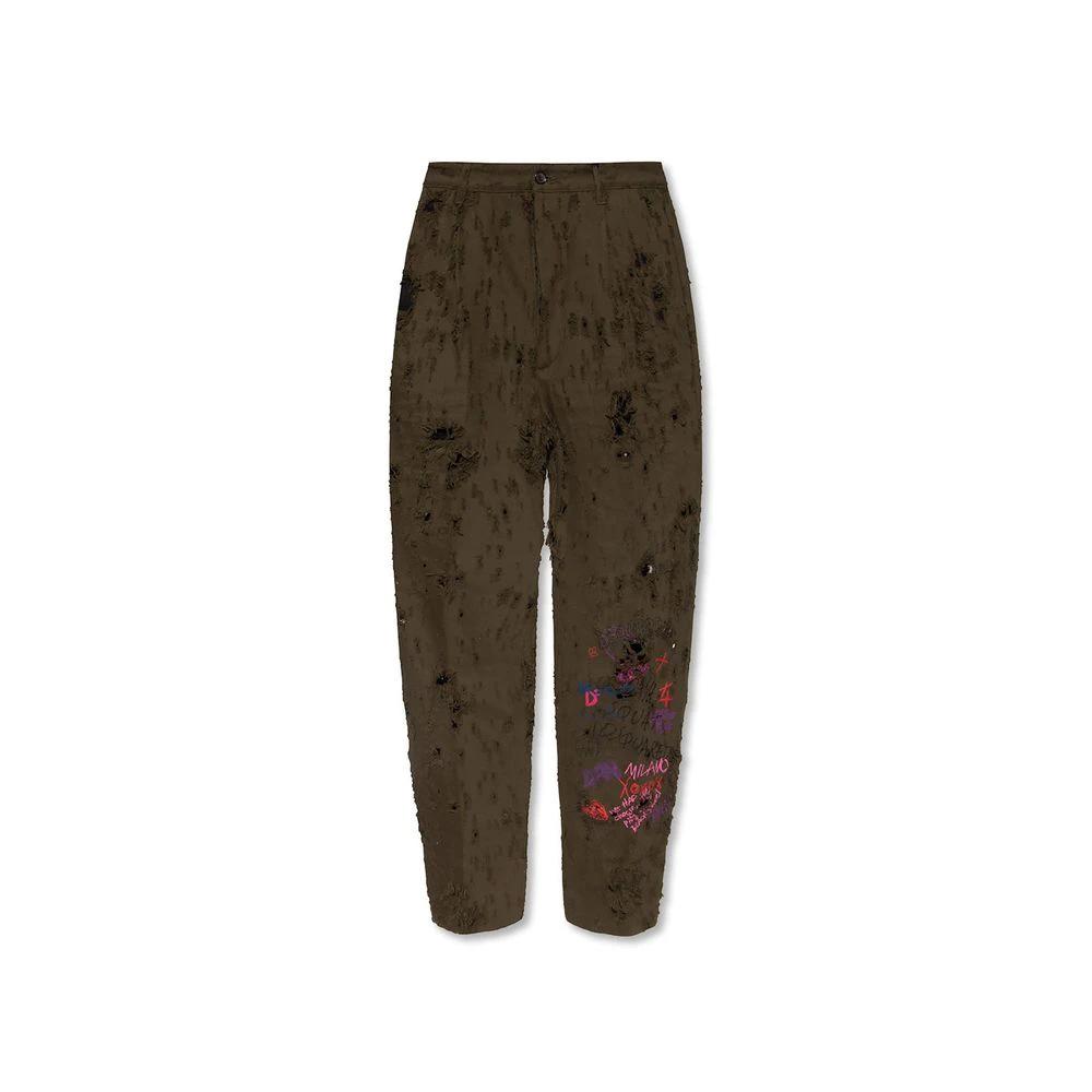 Dsquared² Bicolor Cotton Casual Pants by Dsquared²