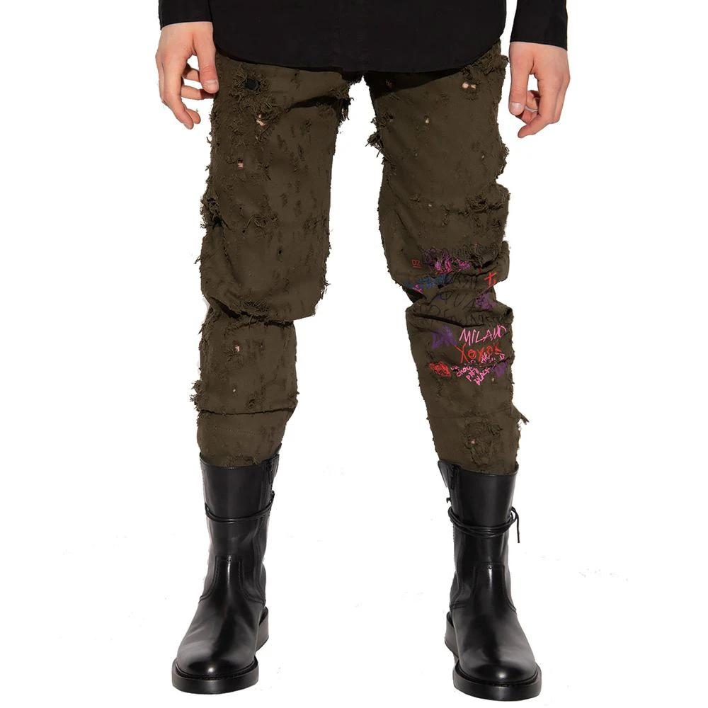 Dsquared² Bicolor Cotton Casual Pants by Dsquared²