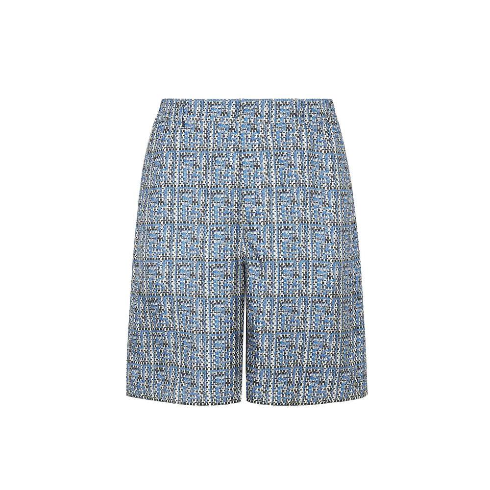 Fendi Blue Silk Short And Mini Shorts by Fendi