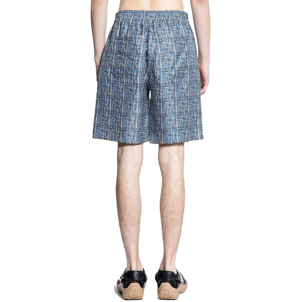 Fendi Blue Silk Short And Mini Shorts by Fendi