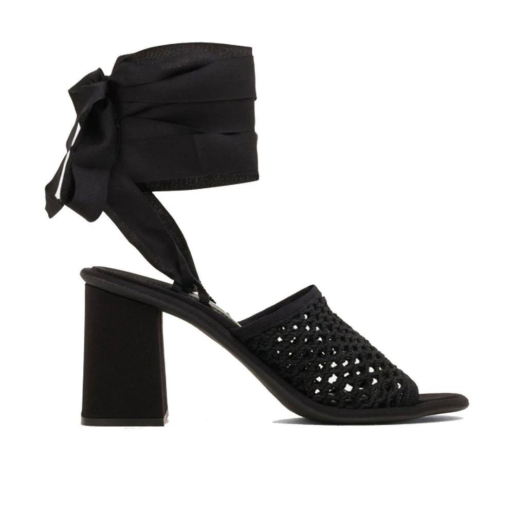 Miu Miu Black Fabric Platform Sandals by Miu Miu