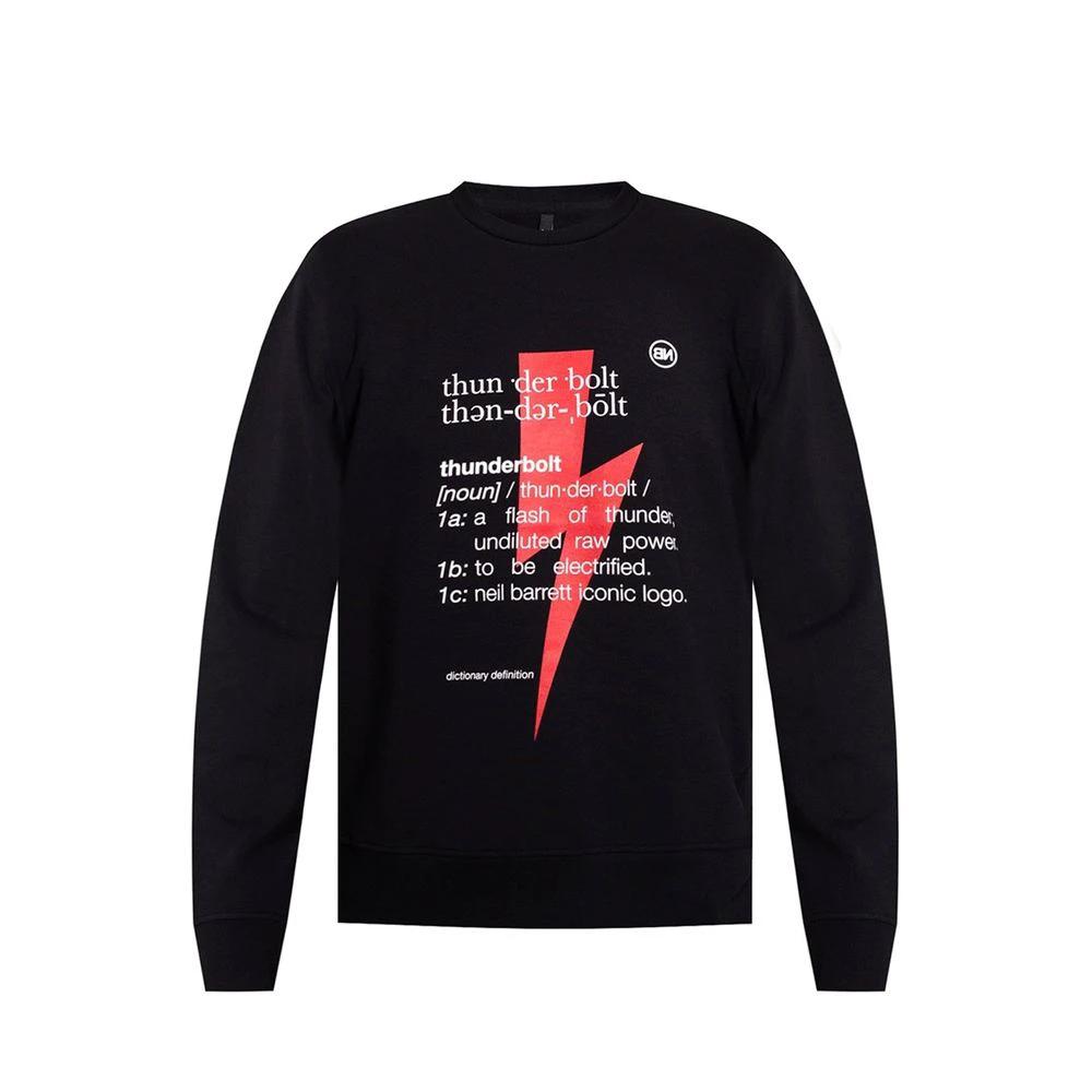 Neil Barrett Black Cotton Sweatshirt by Neil Barrett
