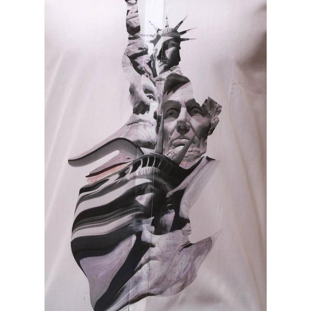 Neil Barrett White Cotton Pattern Shirt by Neil Barrett