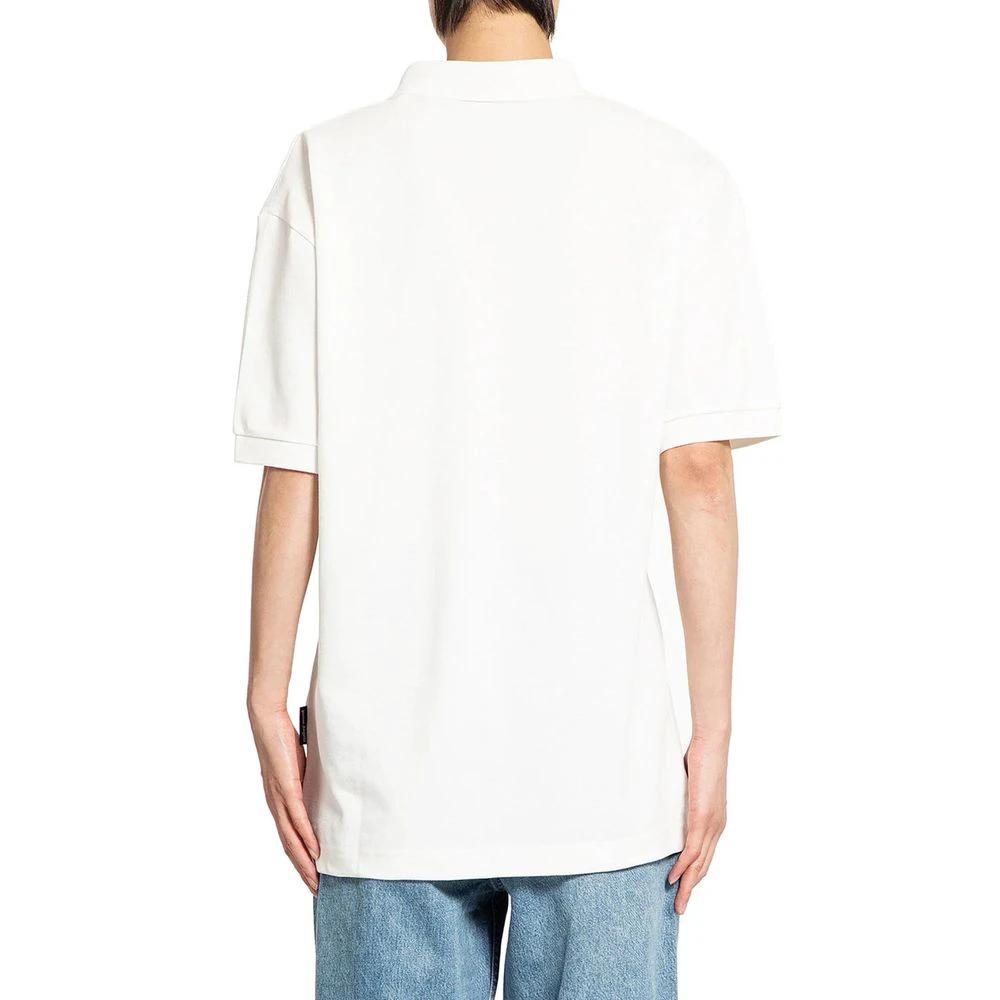 Palm Angels White Cotton Polo Shirt by Palm Angels