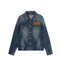 Palm Angels Blue Cotton Denim Jacket by Palm Angels