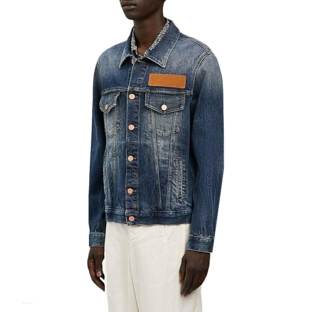 Palm Angels Blue Cotton Denim Jacket by Palm Angels
