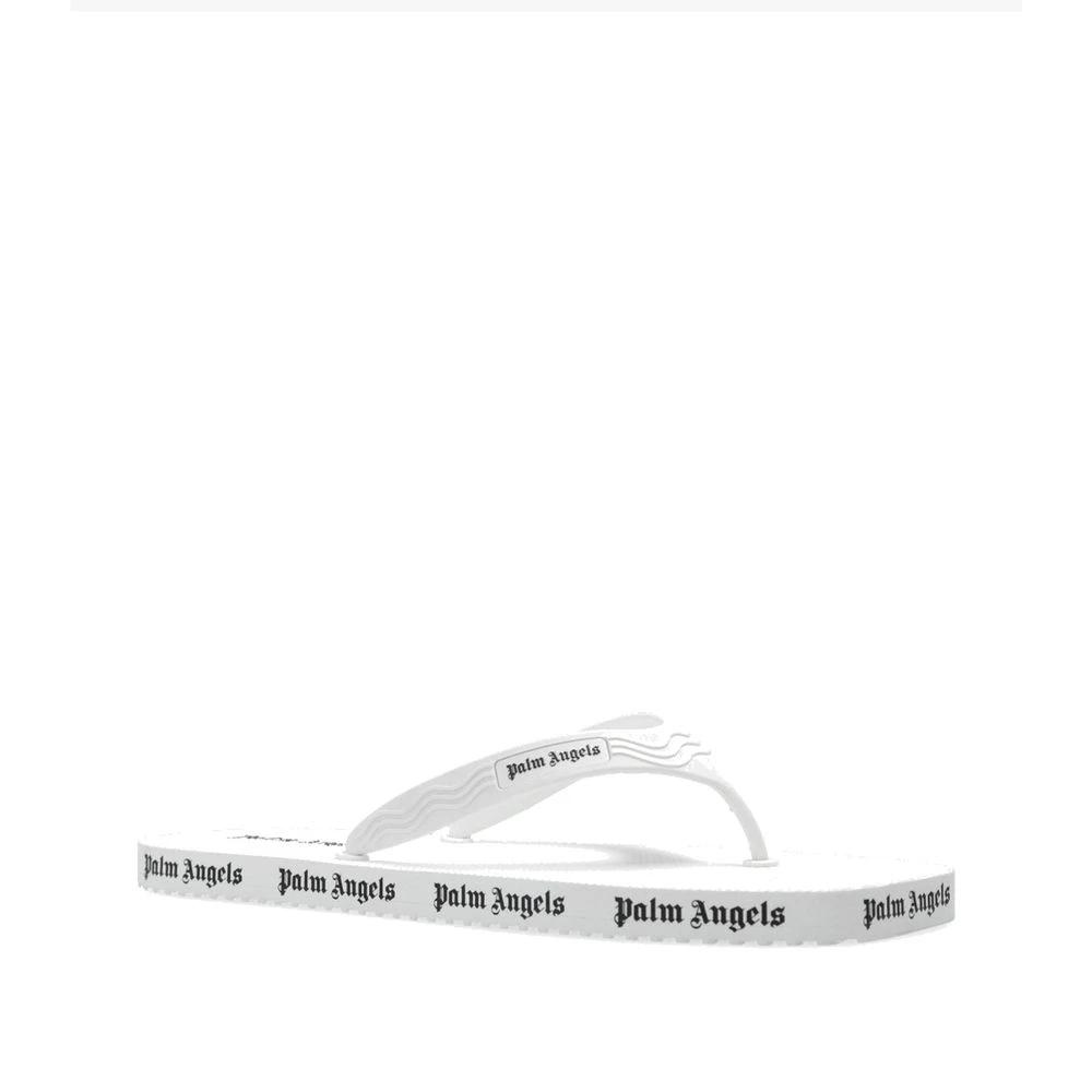 Palm Angels White Rubber Slides by Palm Angels