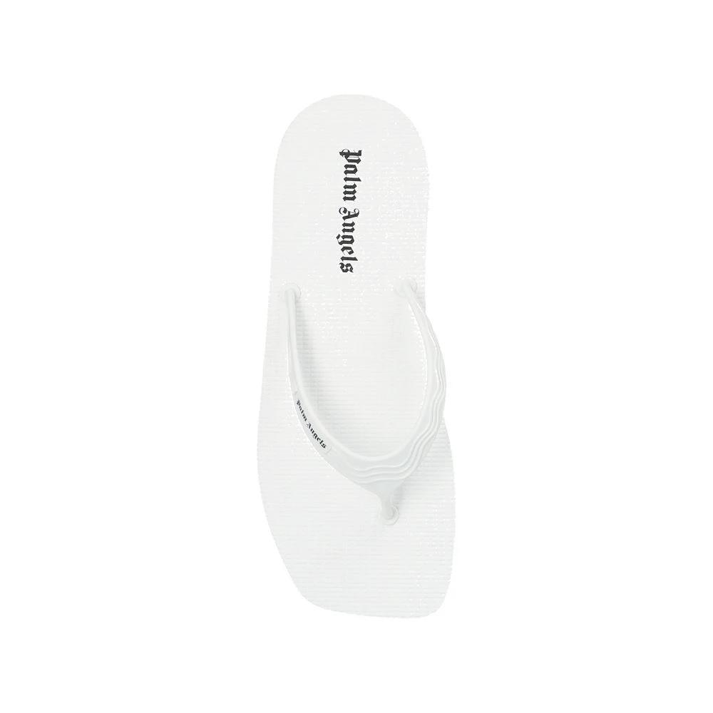 Palm Angels White Rubber Slides by Palm Angels