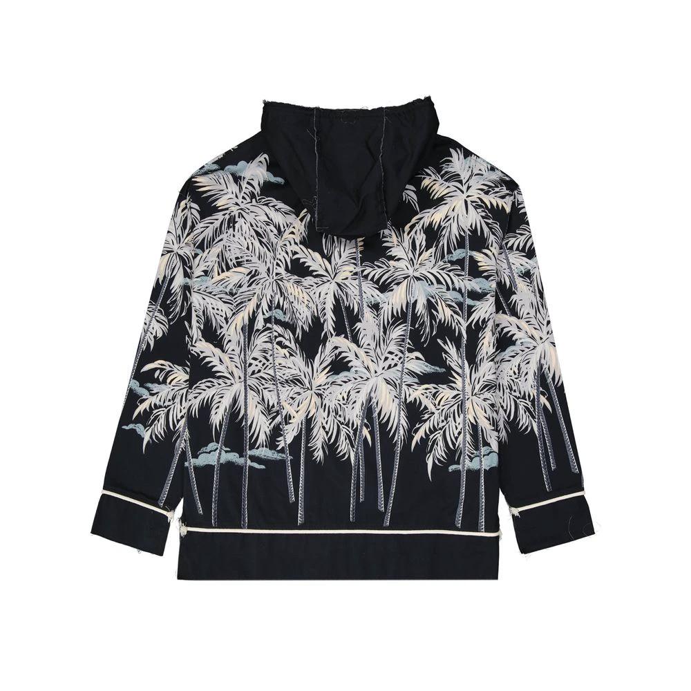 Palm Angels Black Cotton Pattern Shirt by Palm Angels