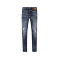 Palm Angels Blue Cotton Straight-Leg Jeans