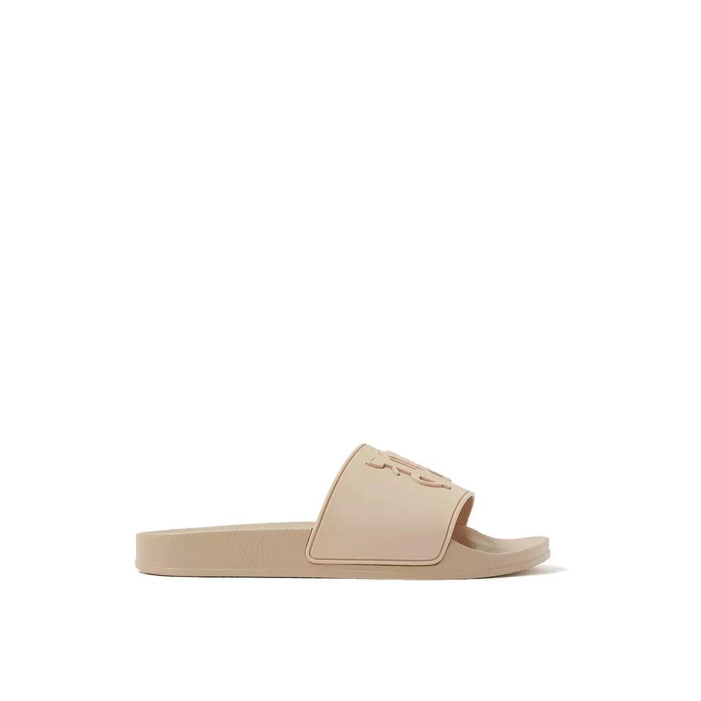 Palm Angels Beige Rubber Slides by Palm Angels