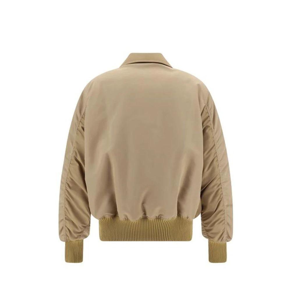 Palm Angels Beige Polyamide Bomber by Palm Angels