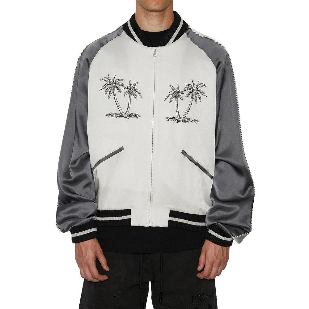 Palm Angels Gray Acetate Bomber by Palm Angels
