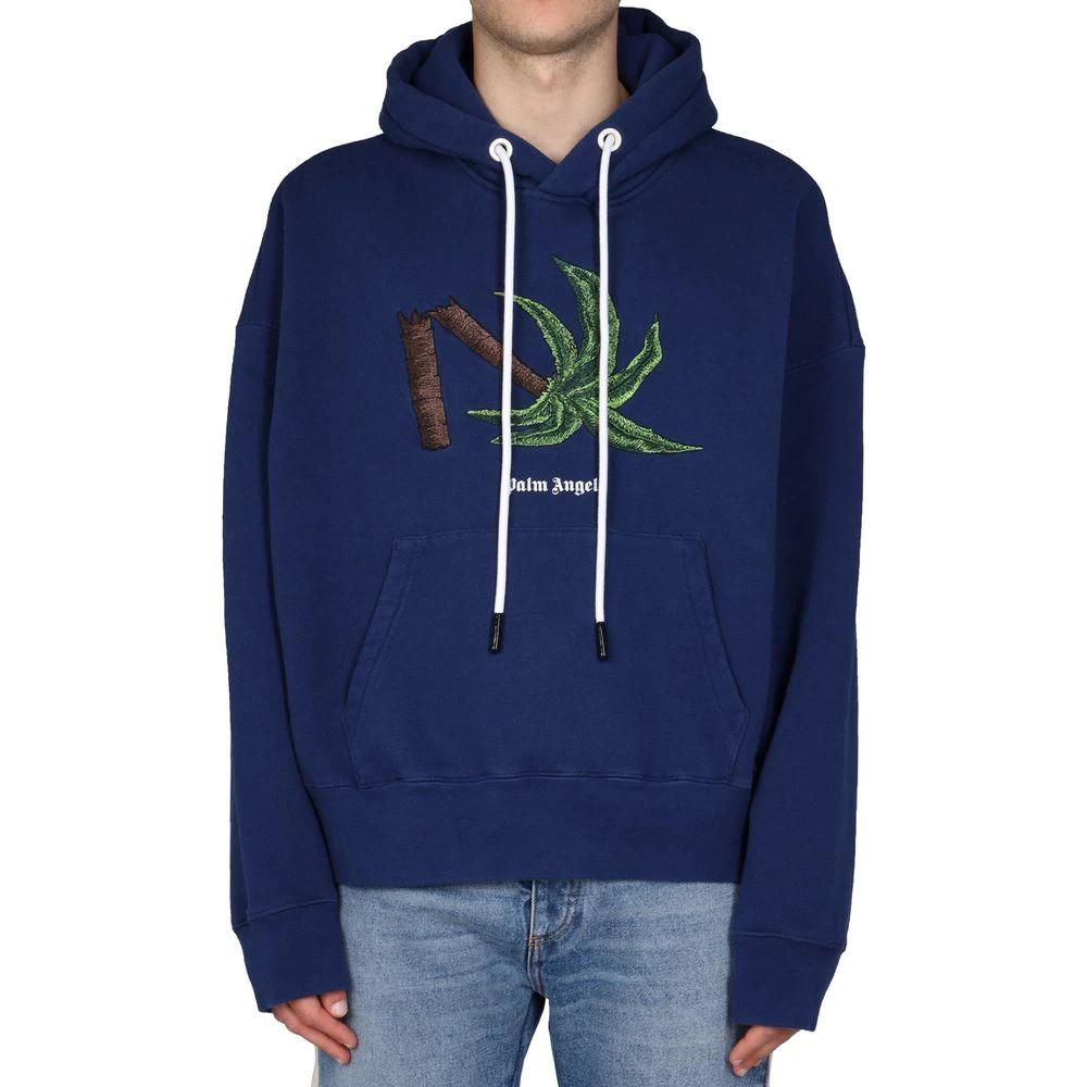 Palm Angels Blue Cotton Sweatshirt by Palm Angels