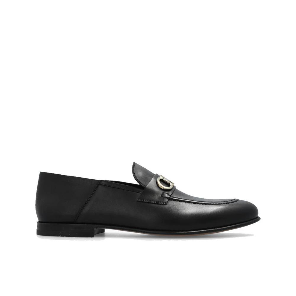 Salvatore Ferragamo Black Calfskin Slip-On Loafers by Salvatore Ferragamo