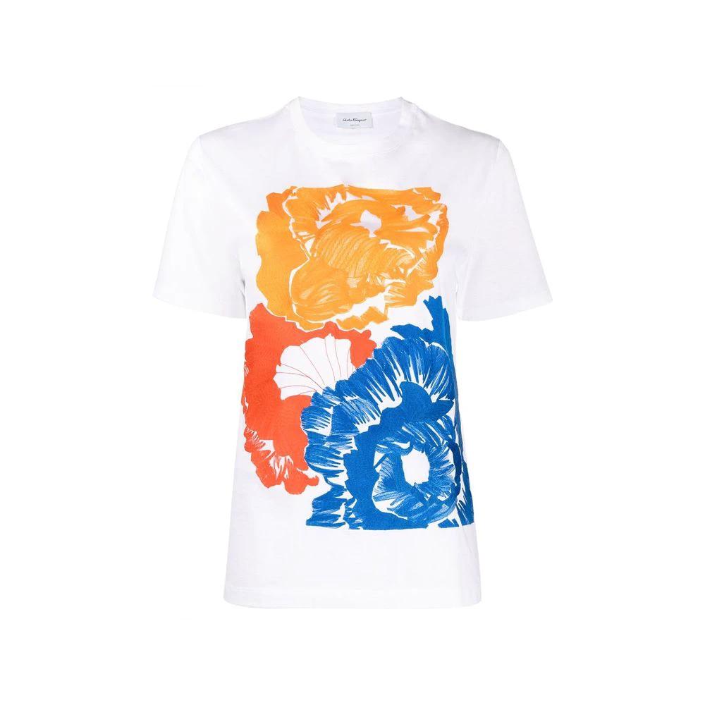 Salvatore Ferragamo White Cotton T-Shirt by Salvatore Ferragamo
