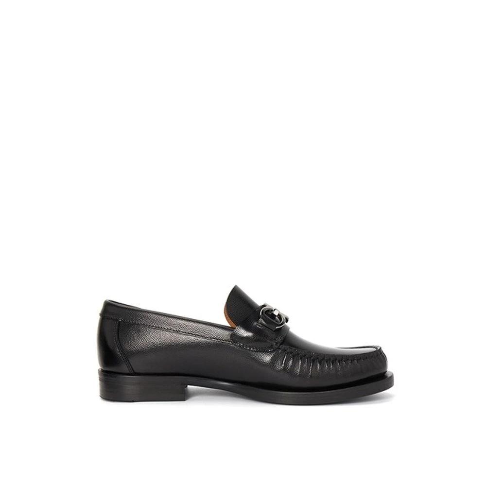 Salvatore Ferragamo Black Calfskin Slip-On Loafers by Salvatore Ferragamo