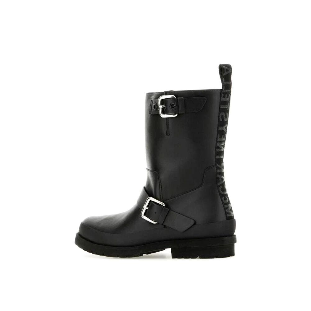 Stella McCartney Black Polyester Lace-Up Boots by Stella McCartney