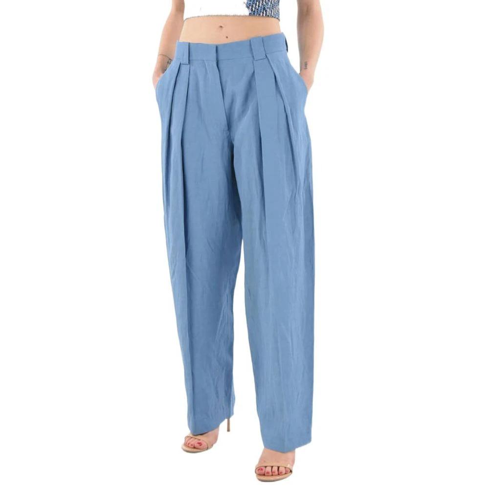 Stella McCartney Blue Linen Casual Pants by Stella McCartney