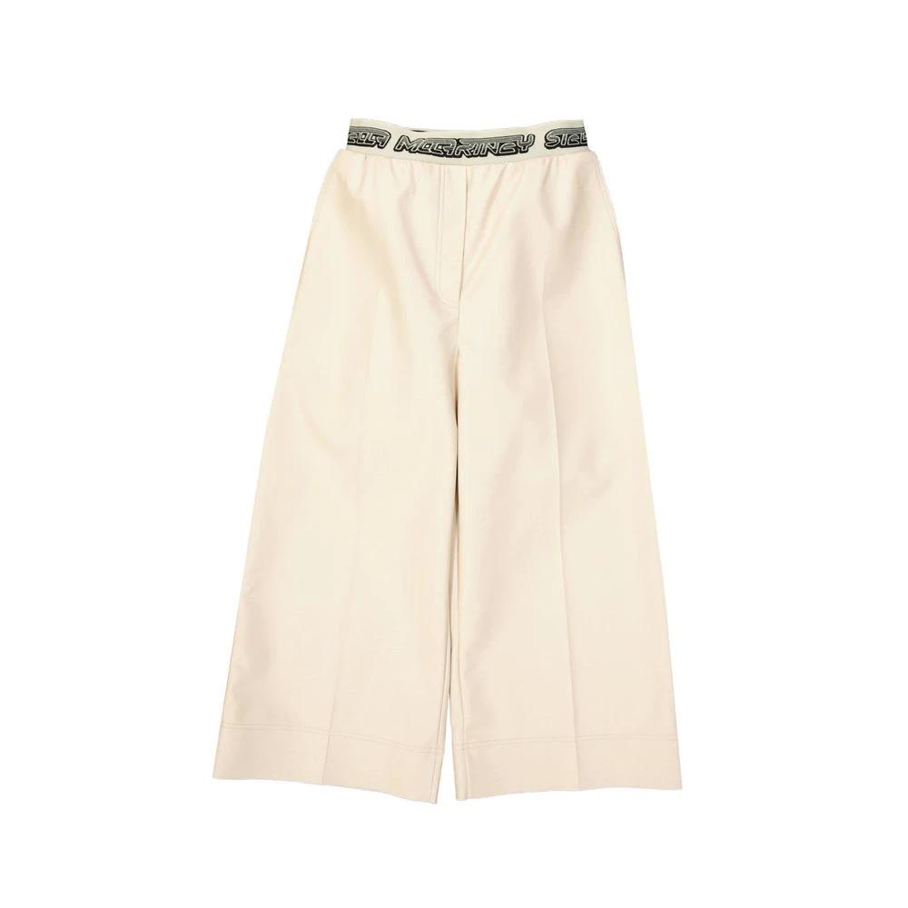 Stella McCartney Beige Viscose Cropped Pants by Stella McCartney