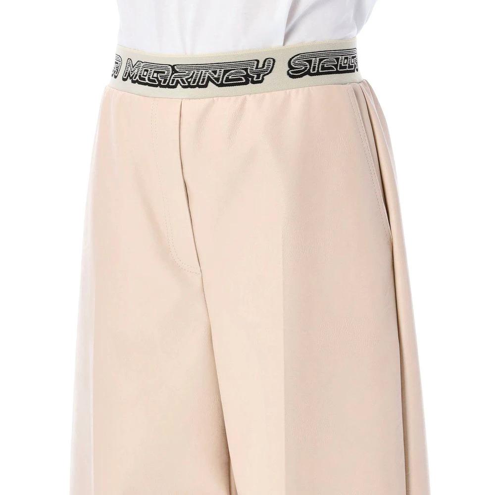 Stella McCartney Beige Viscose Cropped Pants by Stella McCartney