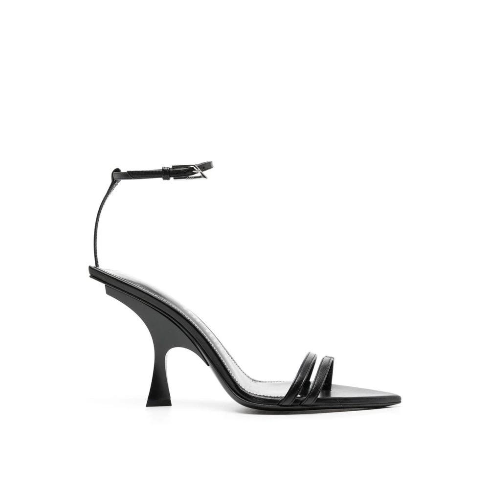 The Attico Black Silk Stiletto Heel Sandals by The Attico