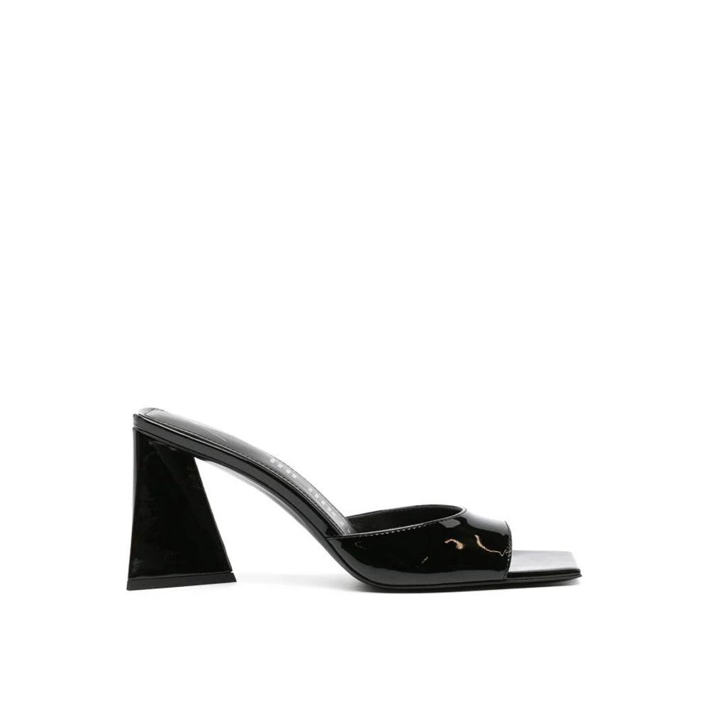 The Attico Black Calfskin Stiletto Heel Sandals by The Attico