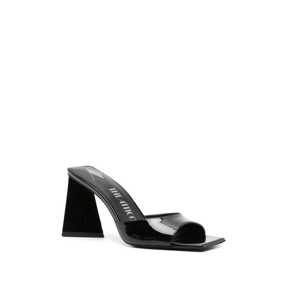 The Attico Black Calfskin Stiletto Heel Sandals by The Attico