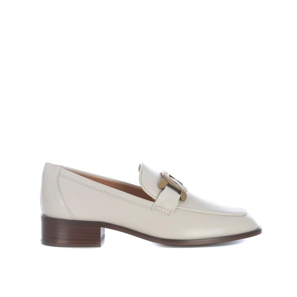 Tod's White Calfskin Slip-On Loafers by Tod's