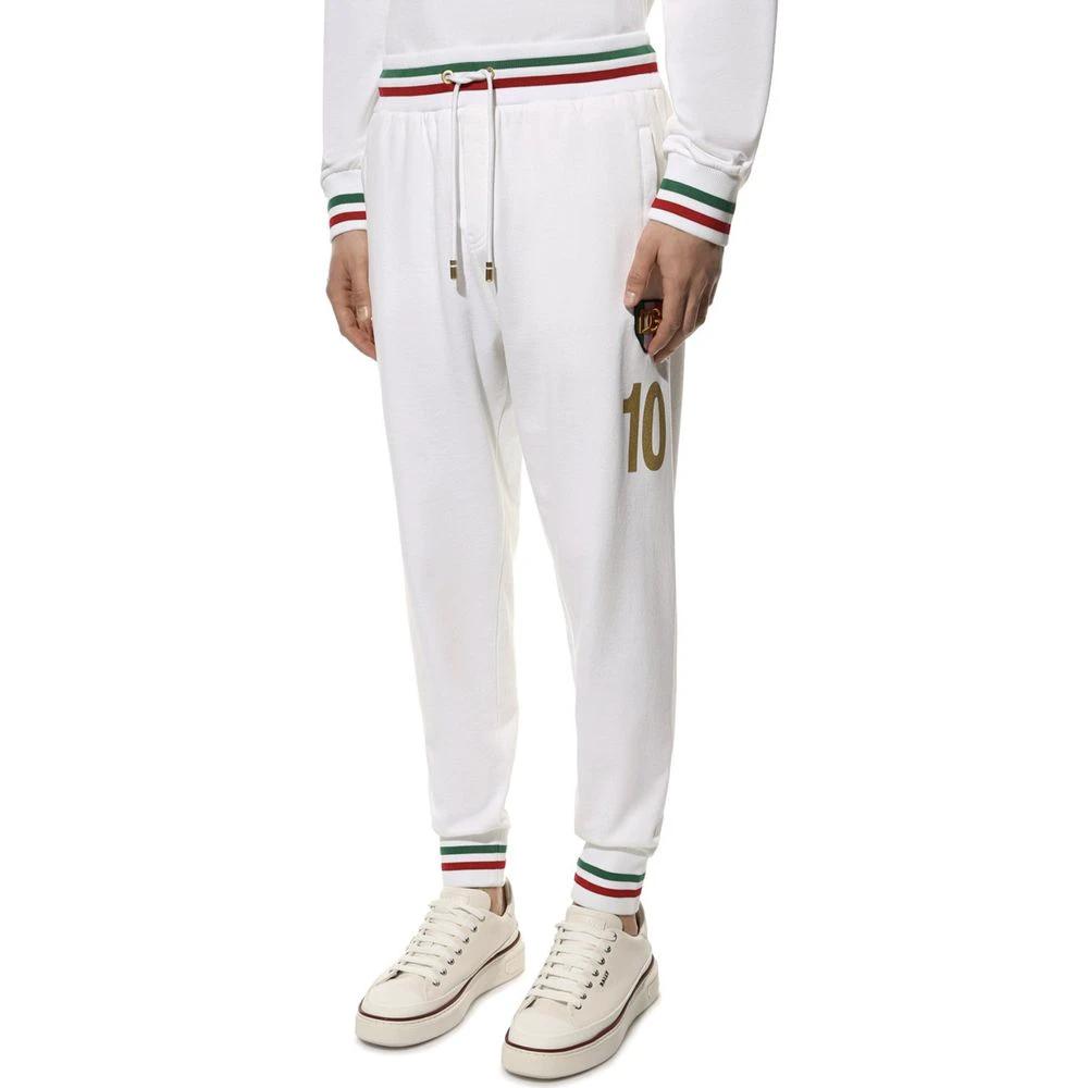 Dolce & Gabbana White Cotton Joggers (Workout Pants) by Dolce & Gabbana