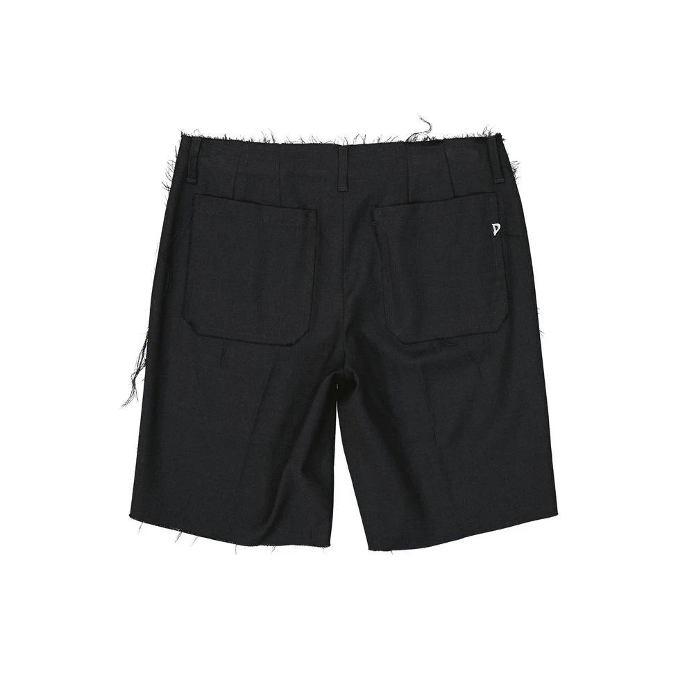 Dondup Black Virgin Wool Bermuda Shorts by Dondup